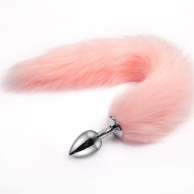 Metal Feather Anal Toys Fox Tail Anal Plug Erotic Anus Toy Butt Plug Sex Toys for Woman and Men Sexy Butt Plug Adult Accessories - pink