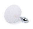 Detachable Anal Plug Real Bunny tail Smooth Touch Metal Butt Plug Tail Erotic BDSM Sex Toys for Woman Couples Adult Games - White