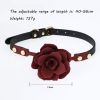 Silicone Rose Ball Gag Nipple Bondage Lace Flower Open Mouth Gags Oral Fixation Adult Sex Toys For Couples Adult BDSM Game - Wine red