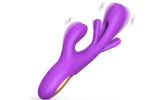 Rabbit Tapping Vibrator Dildo G Spot Vibrator with 7 Flapping Modes Sex Toys - Purple