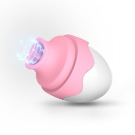 Lubricant Electric With Tongue for USB Women Toy Adult Vibrator Oval Clitoral Simulation Egg Shape Vibrator - PINK