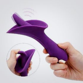 G-spot Vibrator Tongue Massage Clitoris Stimulator Sex Toys - purple