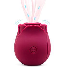 Mini Flower Women USB Charging G Spot Stimulator Quiet Vibrating Waterproof Electric Rose Vibrate Massaging Simulator for Pleasure, Tshirt - red