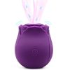 Mini Flower Women USB Charging G Spot Stimulator Quiet Vibrating Waterproof Electric Rose Vibrate Massaging Simulator for Pleasure, Tshirt - purple