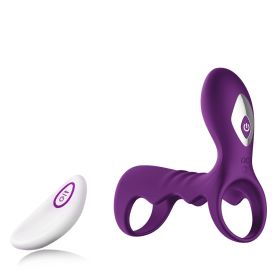 USB Charging Male Vibrating Ring, 9 Speed Vibrating Ring Vibrating Band - Purple