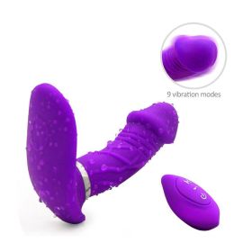 Smart Heating Wearable Vibrator Butterfly Clitoral Vibrator Double Vibrator Silicone Vibrator Adult Sex Toys Sex Stimulator  - purple