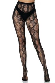 Black Mixed Mesh Honeycomb Sexy Pantyhose - Black - ONE SIZE