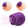 Mini Flower Women USB Charging G Spot Stimulator Quiet Vibrating Waterproof Electric Rose Vibrate Massaging Simulator for Pleasure, Tshirt - purple