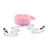 Faux Leather Choker Collar With Nipple Breast Clamp Clip Chain Couple SM Sex Toys For Woman Sex Tools For Couples Adult Games - PINK