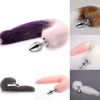 Metal Feather Anal Toys Fox Tail Anal Plug Erotic Anus Toy Butt Plug Sex Toys for Woman and Men Sexy Butt Plug Adult Accessories - gray