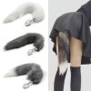 Metal Feather Anal Toys Fox Tail Anal Plug Erotic Anus Toy Butt Plug Sex Toys for Woman and Men Sexy Butt Plug Adult Accessories - White