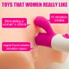 2 in 1 Rabbit Quiet Female Vibrators with Powerful Motors Clitoral Vibrator, Vibrating Dildos for Women Back and forth Vibrators for Women - Pink