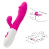 2 in 1 Rabbit Quiet Female Vibrators with Powerful Motors Clitoral Vibrator, Vibrating Dildos for Women Back and forth Vibrators for Women - Pink