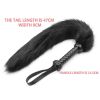 Leather Whip Handle Fox Tail Fur Fetish Ass Spanking Paddle Flogger BDSM Flirt Slave Erotic Sex Toys for Female Male Couples - yellow