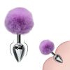 Detachable Anal Plug Real Bunny tail Smooth Touch Metal Butt Plug Tail Erotic BDSM Sex Toys for Woman Couples Adult Games - White