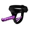 Double Penis Dual Ended Strapon Ultra Elastic Harness Belt Strap On Dildo Adult Sex Toys for Woman Couples Anal Soft Dildos - purple