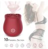 The Rose Women Rose Sucking Vibrator Sex Toy 10-Speed G-spot Massager Clit - RED