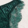 Sexy Underwear Lace Embroidery Lace Sexy Lingerie Set - S - blackish green