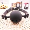 Soft Silicone Gag Ball BDSM Oral Bondage Gear Fetish Open Mouth Breathable Sex Toys For Couples Cosplay Slave Exotic Accessories - black-S