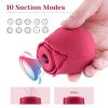 Rose Sex Toy For Women;  Waterproof Vaginal Suction Vibrator;  Intimate Nipple Sucking Cup;  Oral Clitoral Stimulato - Pink