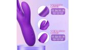 Rabbit Tapping Vibrator Dildo G Spot Vibrator with 7 Flapping Modes Sex Toys - Purple