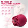 Rose sucking device;  tongue licking female masturbator;  clitoral stimulation;  rose vibrator - Pink