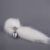 Metal Feather Anal Toys Fox Tail Anal Plug Erotic Anus Toy Butt Plug Sex Toys for Woman and Men Sexy Butt Plug Adult Accessories - White pink