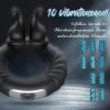 Penis Ring Silicone Cock Ring Adjustable Vibrating Ring Mass - BLACK