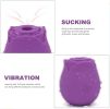 Rose Sex Toy For Women;  Waterproof Vaginal Suction Vibrator;  Intimate Nipple Sucking Cup;  Oral Clitoral Stimulato - Purple