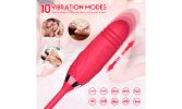 10 Speeds Vibration Suction Rose Nipple Clitoral Sucking Vibrator Sex Toy - Red