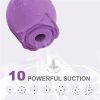 Rose Sex Toy For Women;  Waterproof Vaginal Suction Vibrator;  Intimate Nipple Sucking Cup;  Oral Clitoral Stimulato - Purple