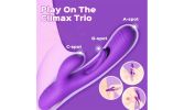 Rabbit Tapping Vibrator Dildo G Spot Vibrator with 7 Flapping Modes Sex Toys - Purple