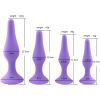 Sex Shop Purple and Black 4pcs/set 4Size Silicone Anal Plug Anal Massage Stimulate Insert Anus Adult Game Sex Toy - Blakc