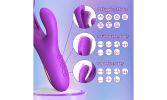 Rabbit Tapping Vibrator Dildo G Spot Vibrator with 7 Flapping Modes Sex Toys - Purple