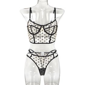 Dot Dots Transparent Sexy Underwear Two-piece (Option: Skin Color-S)