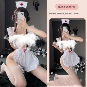 Women's Big Chest Bed Sexy Pajamas Nurse Uniform Pure Passion (Option: Picture Color-Free Size)