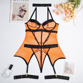 Women's Hot One-piece Sexy Lingerie (Option: Fluorescent Orange-L)