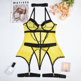 Women's Hot One-piece Sexy Lingerie (Option: Yellow-L)