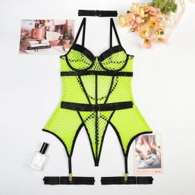 Women's Hot One-piece Sexy Lingerie (Option: Fluorescent Green-L)